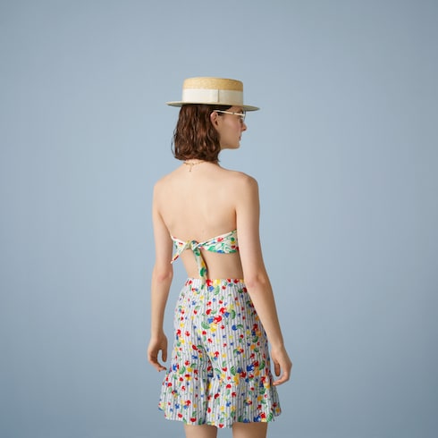 Gucci cherries print jersey bikini set