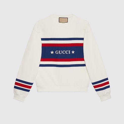 Cotton jersey sweatshirt with embroidery