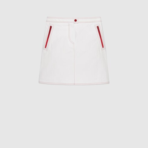 スカート GUCCI Woman Skirt White 784908ZAQHX 9799 Technical jersey skort with Web in off white | GUCCI® US