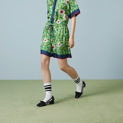 Vintage strawberry print silk shorts