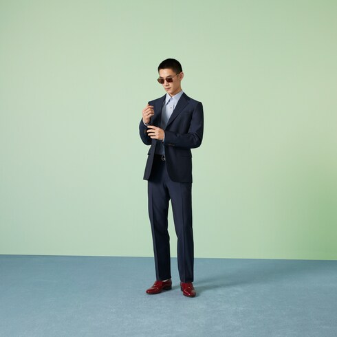 Wool mohair formal suit in Blue Ready to wear GUCCI SI