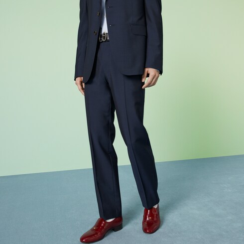 Traje formal de lana de angora en azul oscuro GUCCI ES