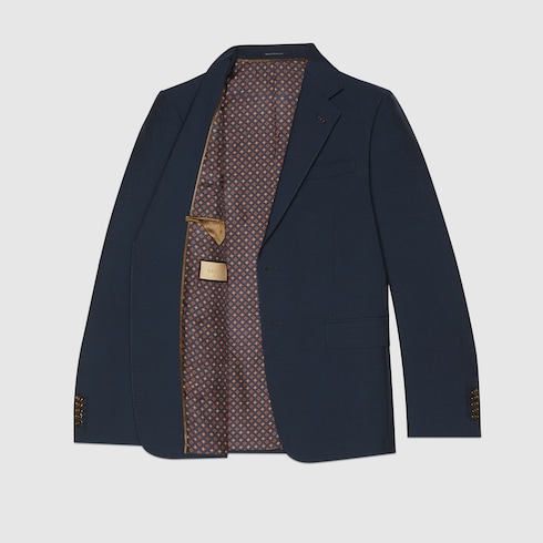 Wool mohair formal suit in dark blue GUCCI GR