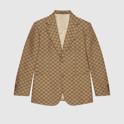 GG linen blend canvas formal jacket