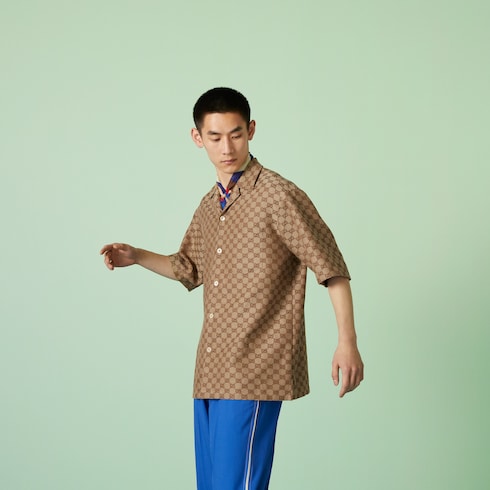 Chemise en toile en mélange de lin GG