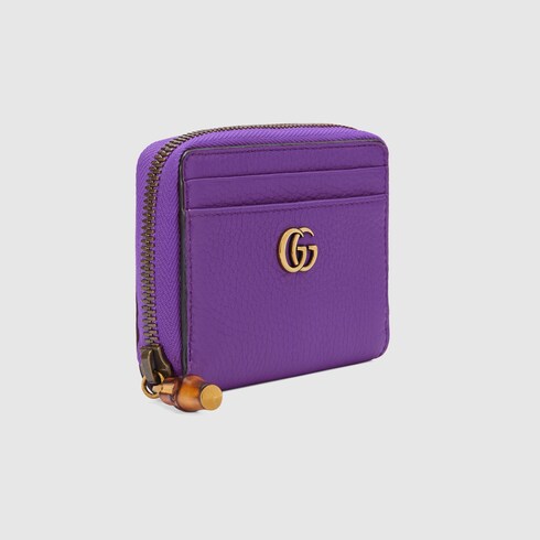 Double G zip card case with bamboo