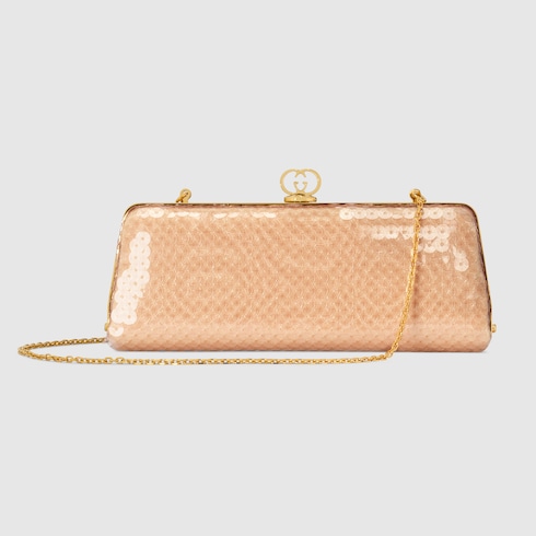 Borsa da sera Broadway misura piccola in paillette beige GUCCI Italia