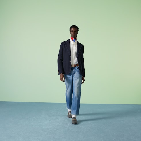 Chaqueta formal de punto de algodon en azul oscuro GUCCI ES