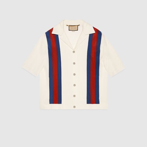 Fine viscose top with Web in ivory GUCCI® NZ