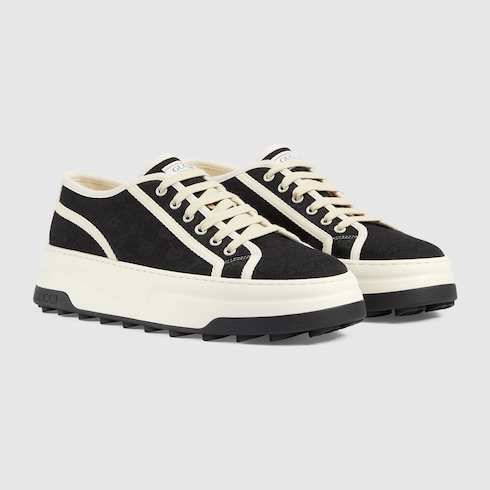 GG TRAINER BRIGHT GRAY CALFSKIN
