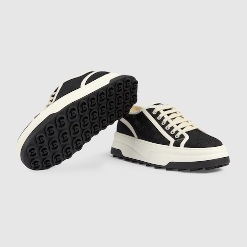 GG TRAINER WHITE CALFSKIN WITH PATTERN