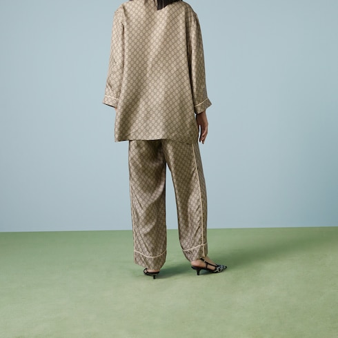 Pantalon en soie à imprimé GG Supreme