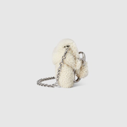 Gucci Horsebit Chain medium shoulder bag in off white wool GUCCI UK