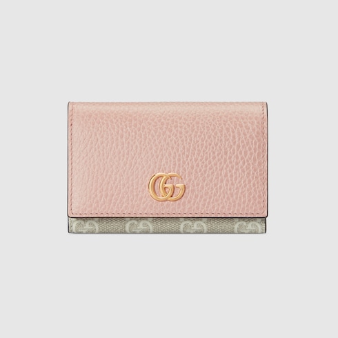 Bi-colour GG Marmont card case