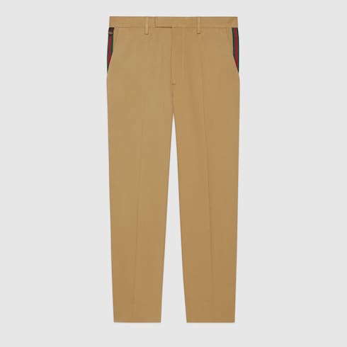 Cotton ankle trousers with Web Detail 2