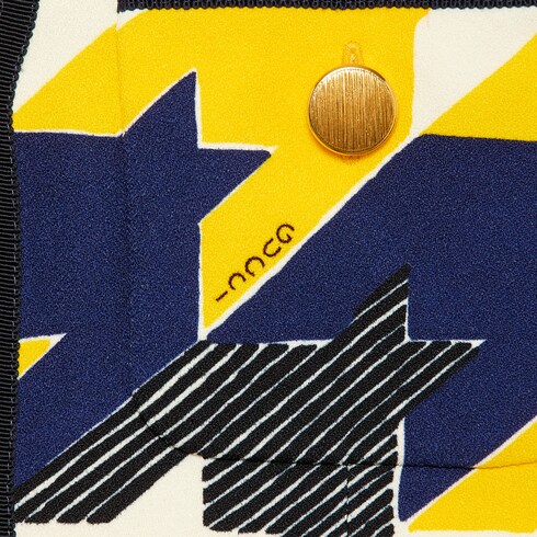 Geometric houndstooth print viscose jacket