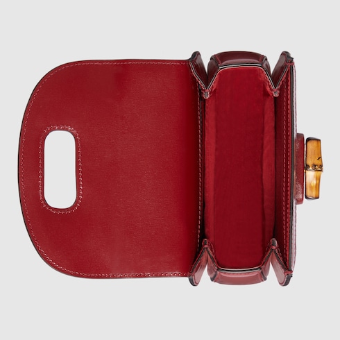 Red gucci bag hot sale with bamboo handle