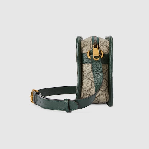 Mini GG canvas mini shoulder bag in green GG canvas | GUCCI® SG