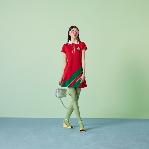 Cotton piquet polo dress