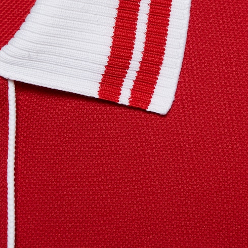 Cotton piquet polo dress in red | GUCCI® SG