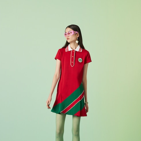 Cotton piquet polo dress