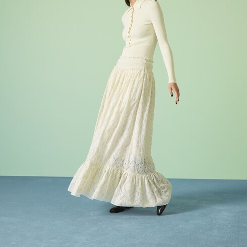スペシャルオファ floral G Double broderie SG GUCCI® | ivory in skirt anglaise アクセサリー