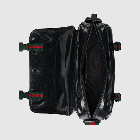 Bolsa tipo mensajero con cristales GG inlona con cristales GG