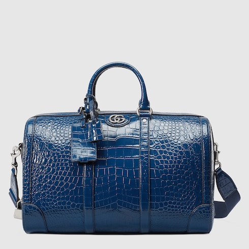 Crocodile duffle bag with Double G Detail 2