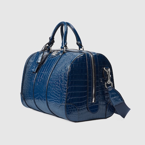 Crocodile duffle bag with Double G Detail 2