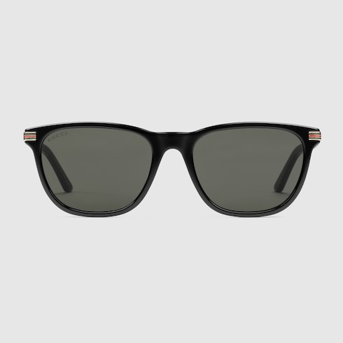 Low nose bridge fit sunglasses in black acetate | GUCCI® TH Low nose bridge fit sunglasses in black acetate | GUCCI® TH