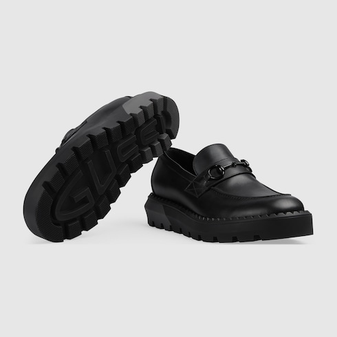 Black sale leather loafers