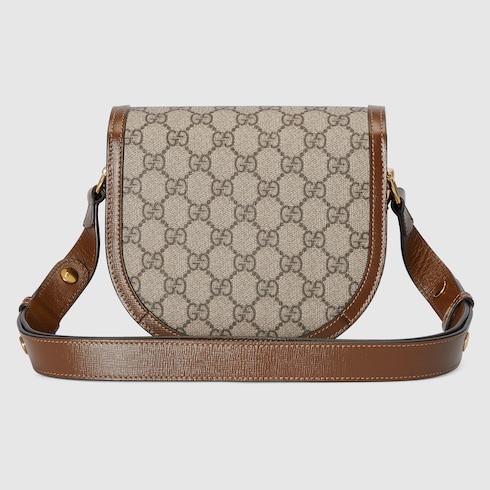 Gucci Horsebit 1955 mini rounded bag in Brown Beige GG