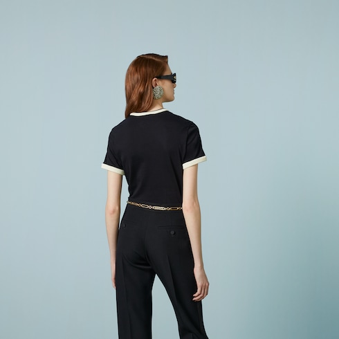 T-shirt in jersey di cotone con ricamo