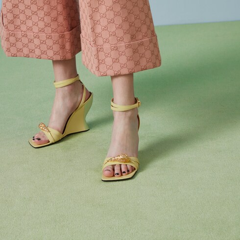 Women's high heel sandal with hardware