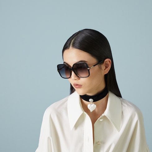 Low nose bridge fit square sunglasses