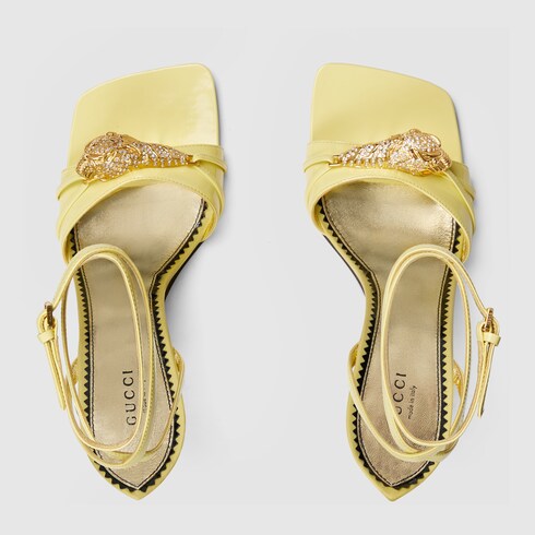 Women's high heel sandal with hardware