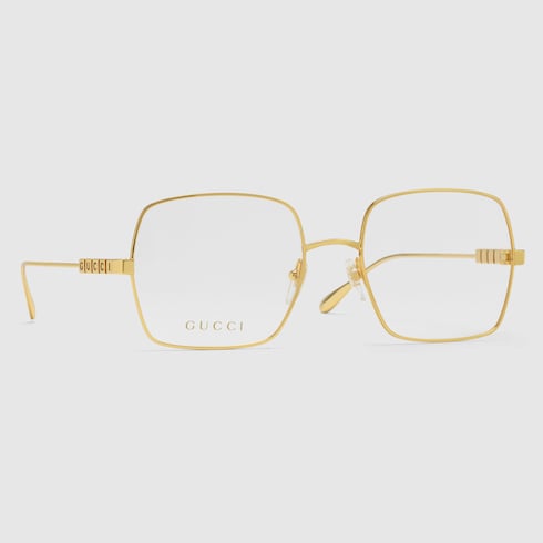 Gucci gold frame glasses best sale