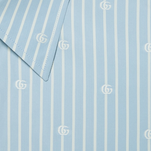 Chemise en coton avec rayures GG en fil coupé