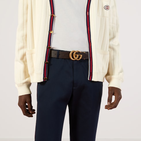 Ceinture réversible en cuir avec boucle Double G