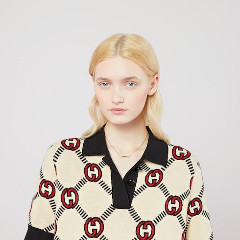 Gucci Link to Love Halskette mit „Gucci“ Stabanhänger