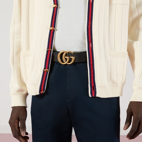 Ceinture réversible en cuir avec boucle Double G