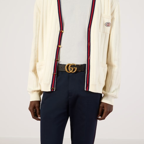 Ceinture réversible en cuir avec boucle Double G