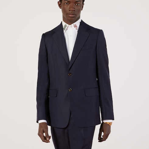 Traje de lana de corte recto