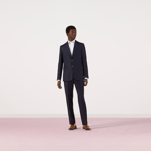 Traje de lana de corte recto