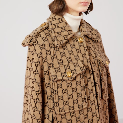 COS Women's Navy Wool Blend V-Neck Cape Coat Pockets Size US