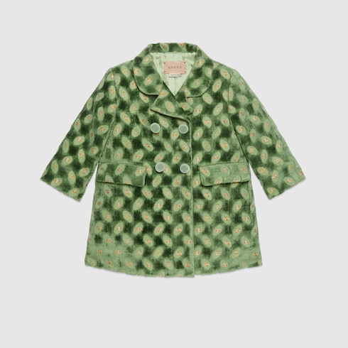 Baby floral velvet jacquard coat