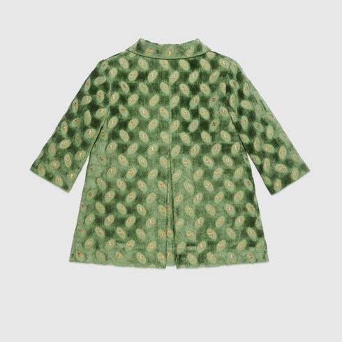Baby floral velvet jacquard coat in green GUCCI Canada