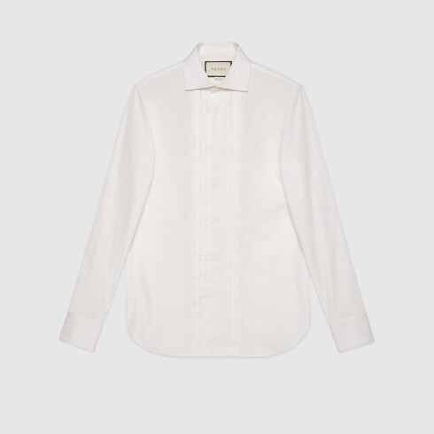 Cotton poplin shirt in white | GUCCI® US