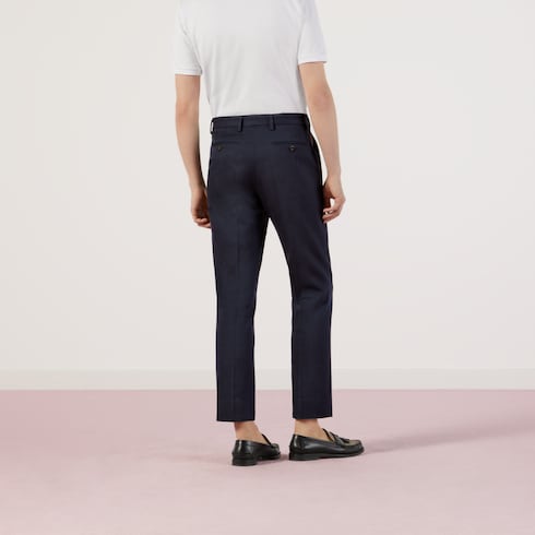 Cotton ankle trousers with Web Detail 7