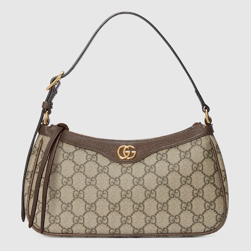 Ophidia GG small handbag in beige and ebony Supreme